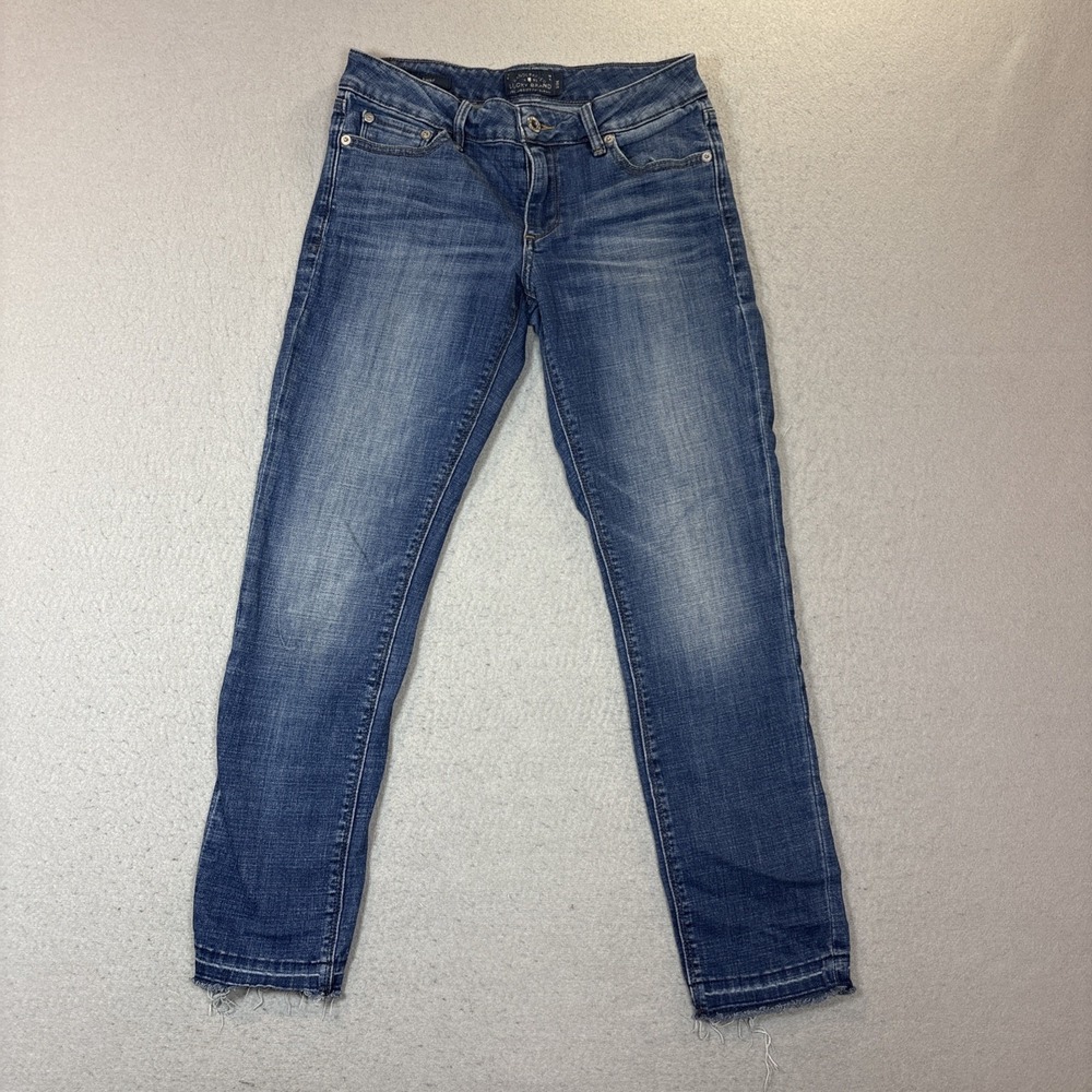 Lucky Brand Lolita Skinny 2/26 Stretch Blue Jeans Raw‎ Hem